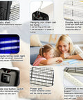 Features of Two Pack Electric Bug Zapper Indoor And Outdoor Insect Killer With Four Replacement Bulbs 20W Blue Light Powerful 2800V