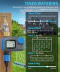 Programmable Sprinkler Timer With Brass Swivel Female Coupler, Digital Irrigation Controller For Outdoor Garden Yard Lawn, Rain Delay, Manual Mode And Automatic Watering, Built Tough To 116 PSI No Fuss diagram and usage details