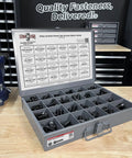 Beefy Heavy Duty Socket Head Cap Screws Set In Inch Alloy Black Oxide, Allen Bolts Assortment in open tray on workbench