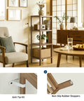 Slick Four Tier Bamboo Shelf Freestanding Bathroom Storage Rack Corner Organizer Tight Squeeze Space Saver Vertical Display For Toiletries And Essentials That Actually Knocks Out Clutter In Small Apartments And Keeps Your Space Looking Sharp, showcasing anti-tip kit and non-slip stoppers.