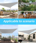 Rectangle Shade Sail 10 Foot By 16 Foot Light Gray Breathable UV Blocking Outdoor Canopy for backyard patios and decks.