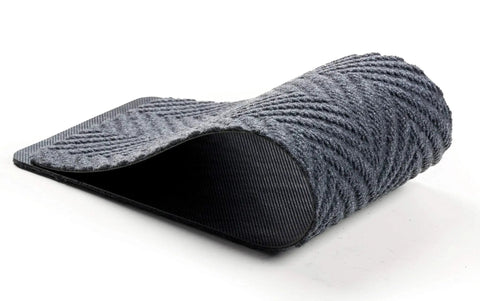Non Slip Stair Treads 32 By 8 Inches Carpet Mats For Wooden Steps Indoor And Outdoor Grey Set Of 14 Rubber Anti Slip Rugs Curled View