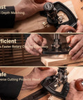 Pro Level Router Plane Kit Featuring Swappable Straight And Forty Five Degree Blades, Heavy Duty Hand Tool delivering precision in various cutting depths.