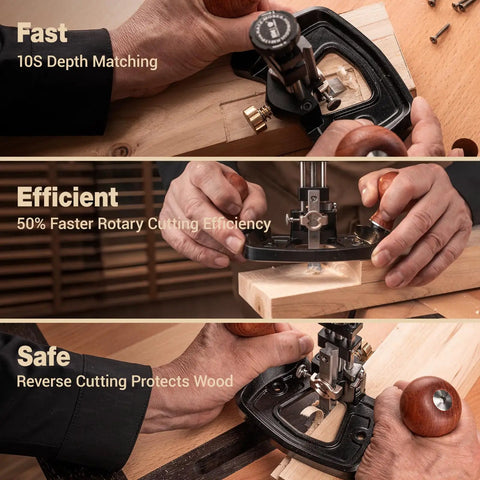 Pro Level Router Plane Kit Featuring Swappable Straight And Forty Five Degree Blades, Heavy Duty Hand Tool delivering precision in various cutting depths.