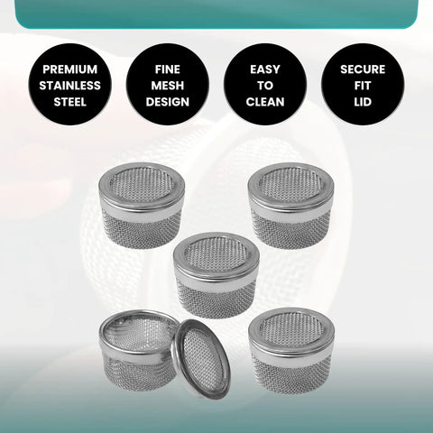 5 Piece Mini Ultrasonic Mesh Basket Set For Cleaning Jewelry Rings Earrings And Small Parts Durable Metal Frame With Slight Magnetic Design Compact 0.78 Inch Outer Diameter Perfect For Precious Items And Delicate Accessories