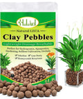 Six Pound Bag Of LECA Clay Pebbles 4 To 16 mm ideal for hydroponics aquaponics with plant display showing usage