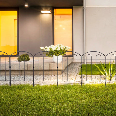 28 Pack Decorative Garden Fence Panels Outdoor Yard Friendly 24 Inch High 13 Inch Wide 30 Feet Long Coated Metal Rust Proof
