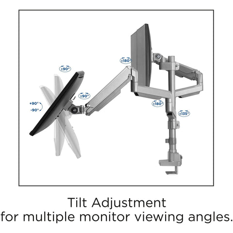Clean Workspace Upgrade Featuring Versatile Triple Monitor Pole Stand With Rock Solid Build And Smooth Glide Swivel Tilt Control Plus Integrated Usb Charging Ports For Effortless Grommet Installation Gray