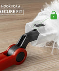 Heavy Duty Dusting Kit With Extendable 3 Ft Handle And Stay On Duster Hook showing secure fit with disposable refill attached