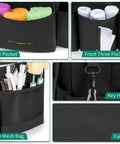 Wearable Cleaning Caddy Bag Pro Grade With Adjustable Shoulder Strap showing side pockets, mesh bag, and key hook