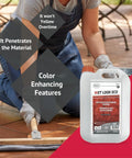 Top Shelf Wet Look Stone Sealer Brings Knockout Color Depth To Porous Masonry with application on brick floor.