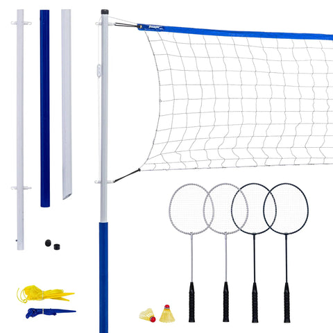 Portable Backyard Badminton Set With A 20 Foot Net And 4 Racquets For Adults And Kids Easy To Assemble Fun Outdoor Lawn Game Great For Family Hangouts And Backyard Showdowns.