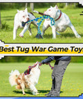 Dogs playing tug of war with Rugged Dog Rope Toys 5 Pack For Aggressive Chewers Tough Tug Of War For Small Medium And Large Dogs