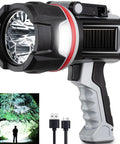 Beast Bright Rechargeable Spotlight Flashlight With 3 P50 LED Chips, 3,000,000 Lumens, 600 Meter Reach, Aluminum Body