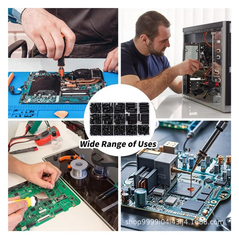 Heavy Duty M3 Black Nylon Pcb Standoff Kit With Screws Nuts Washers Motherboard Support Pillars in various assembly scenarios.