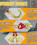 Image showing Heavy Duty Grade 80 V Bridle Towing Chain 5/16 Inch, 3 Feet With 8 Inch Hooks, featuring various hook types and shackle details.
