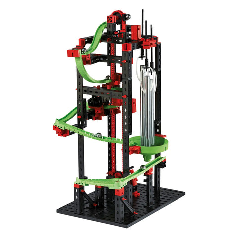 Dope Marble Run Track Set With Action Sound Tubes Melodic Chimes And Spinning Funnel For Creative Engineering Play Easy To Build For Kids And Builders Will Love It, tall red black green marble run