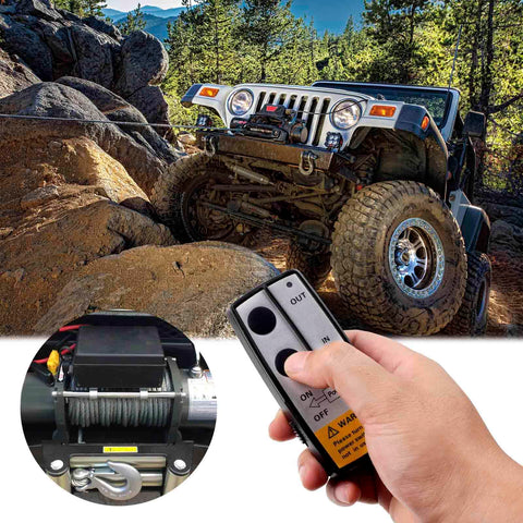 12 To 24V Wireless Winch Remote Control Kit For Cars Trucks Jeeps ATVs And SUVs With Twin Remotes 100 Foot Range Built To Handle Tough Jobs Simple Install On Off Switch on Jeep winch