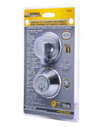 Packaging of Satin Chrome Single Cylinder Deadbolt Lock For Commercial Security Built Tough ANSI Grade 1 UL Three Hour Fire Rating
