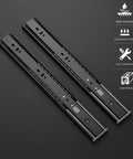 14 Inch Soft Close Drawer Slides Full Extension Ball Bearing Side Mount Black Finish, heavy-duty glides on black background