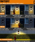 2 Pack Motion Sensor Outdoor Lights With Dusk To Dawn Sensor Oil Rubbed Bronze Waterproof Wall Sconces settings illustration