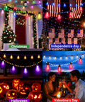 Outdoor 50ft Smart RGBw String Lights With Waterproof Rope Fairy Lights Bluetooth App Remote Control for holiday themes