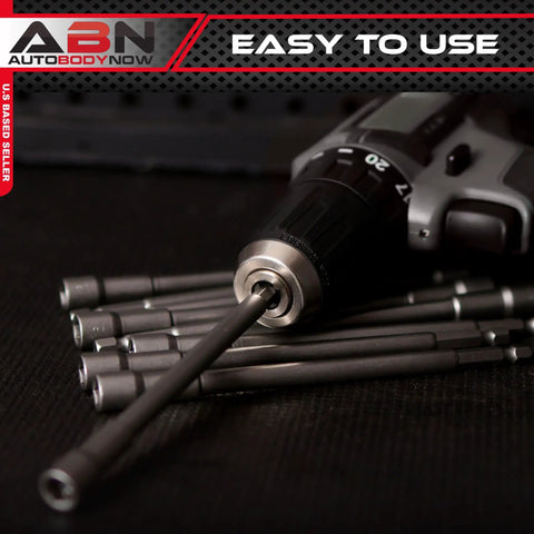 Industrial Strength Magnetic Nut Driver Bit Set 5/16 Inch Hex Bits 10 Piece For Impact Drivers with Drill