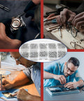 Small Micro Repair Screw Set 1000Pcs Nickel Plated Carbon Steel Phillips Pan Head Precision Screws For Eyeglasses Watches Clocks And Mobile Phones In Clear Storage Case M1 To M1.7