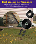Bilco basement door weatherstrip kit; black rubber gaskets (U-shaped and bulb trim) with four cap seals, includes two rolls.