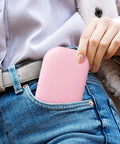 Pink Ultra Slim LED Pocket Mirror With 1X And 3X Magnification in jeans pocket