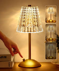 Cordless Dimmable Lamp With Touch Control And 3 Color Modes, Rechargeable 2000mAh Battery, Vintage Ambient Light design