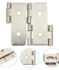 Retro Style Double Acting Cabinet Hinges 10 Pack Iron Door Hinges For Folding Screens And Furniture 47x47mm White Nickel Finish