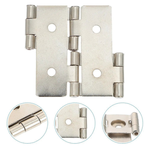 Retro Style Double Acting Cabinet Hinges 10 Pack Iron Door Hinges For Folding Screens And Furniture 47x47mm White Nickel Finish