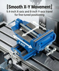 6 Inch Cross Slide Drill Press Vise Built Like A Tank With Nine Point Four In X Axis Travel And Eight In Y Motion for precision positioning.