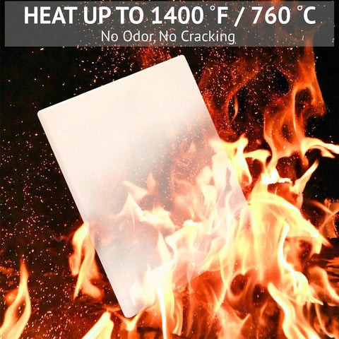 12 Inch Square Pizza Stone For Grill And Oven Premium Cordierite Bake Stone surrounded by flames, heat resistant up to 1400°F.