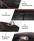 Close-up of Waterproof Side Door Storage Bags For Polaris Slingshot 2015 To 2023, Dual Compartment Organizer With SBS Zippers.