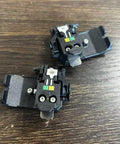 SP-03 Original Fiber Holder Chucking Jig for Fusion Splicer Clamps, view of two units on wooden surface