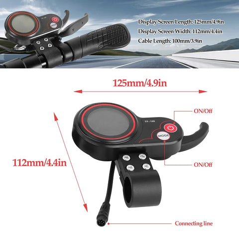 Thumb Throttle With Display 48V TF 100 Panel For Kugoo M4 Electric Scooter Rock Solid Waterproof ABS Display Controller That Shows Speed Gear Power Plug And Play Easy Install Built To Last For A Smooth Ride