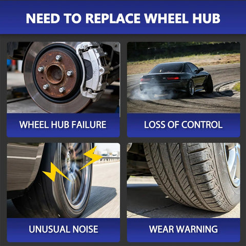 Top Shelf Front Wheel Bearing Hub Assembly Pair For Nissan Rogue And Rogue Sport 2014 Through 2023 showing warning signs of wheel hub failure.