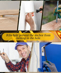 200 Piece Yellow Drywall Anchors Kit In 5 Sizes showing installation in various materials at home or office.