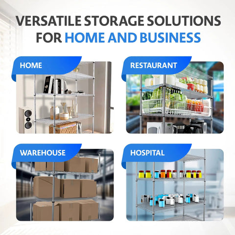 Beefy 4000 Lbs Heavy Duty Wire Rack With Five Tier Design On Wheels 48 By 18 By 76 Inches NSF Commercial Chrome Shelving use cases
