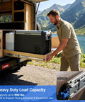 1 Pair Heavy Duty 72 Inch Drawer Slides With Locking And Full Extension Ball Bearing Rails For Smooth Operation, 500 Lb Capacity, Wear Resistant Professional Drawer Runners For RV, Truck, And Cabinets. RV rear pull-out drawer with 72-inch steel slide