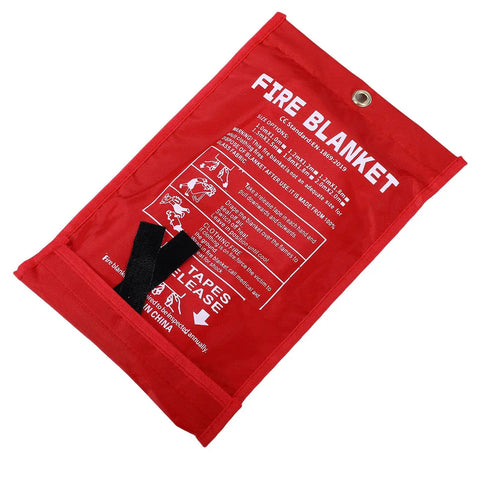 Red storage bag for 8 Pack Fire Blankets 1m x 1m Fiberglass For Home Kitchen And Camping Emergency Fire Blankets