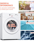 Front view of white Euhomy compact 1.8 cu ft portable clothes dryer with glass door and control dial