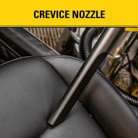 Crevice nozzle close-up on Beast Mode Suction 4 Peak HP Shop Vacuum Wet Dry 5 Gallon With Stainless Steel Drum 85 CFM Power