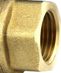 Close-up of a 1-inch brass valve threading, part of Motorized Brass Ball Valve 1 Inch With Standard Port 9 To 24V AC DC And Two Wire Auto Return Setup.