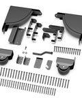 Heavy Duty Sliding Gate Kit With Smooth Rolling Wheels For Fences Workhorse Wood Gate Hardware Anti Sag System DIY Install Fits Gates 1 To 2 Inches Thick Durable Galvanized Steel Construction, black steel parts and screws
