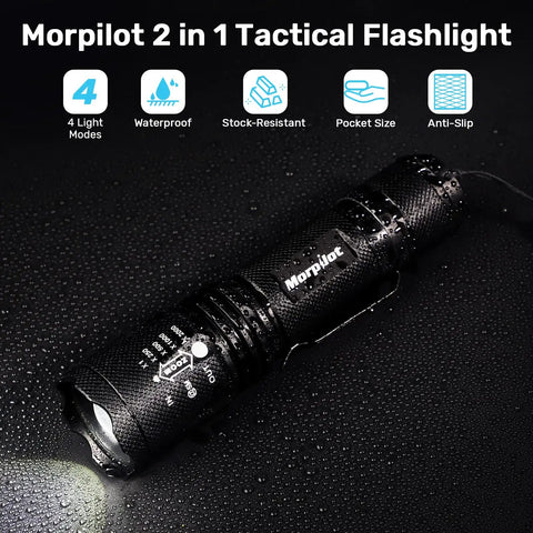 2 In 1 Led UV Blacklight Flashlight 395Nm With 500 Lumen Power, Four Modes, Two Pack For Pet Urine Detection And Stain Finding