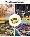 Heavy Duty P U Roller Machinery Skate Dolly For Moving Industrial Equipment With 360 Degree Rotating Tray used in warehouses, supermarkets, construction sites, and port logistics.