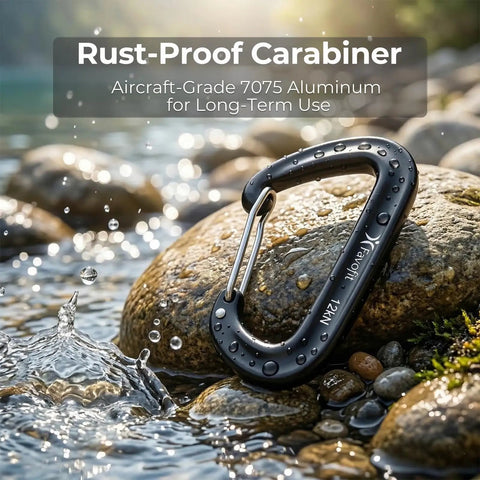 Built Tough Ultra Strong 12kN Carabiner Clips 3.2 Inch Aluminum Carbineers for Hiking Camping Hammocks Keys Dog Leashes and Gear